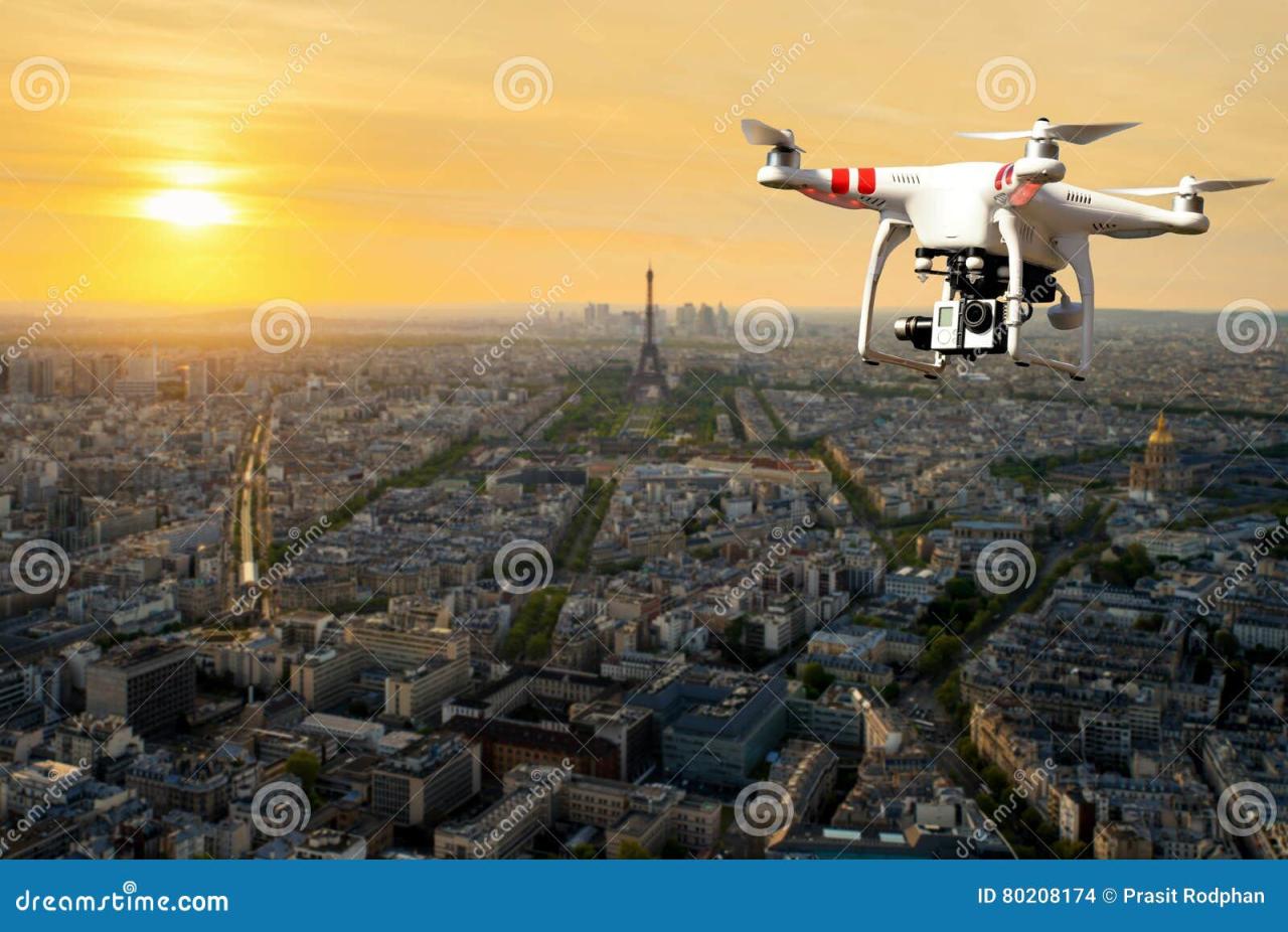 Paris drone aerial